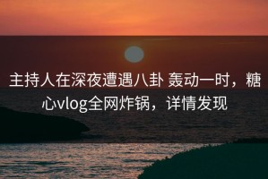 主持人在深夜遭遇八卦 轰动一时，糖心vlog全网炸锅，详情发现