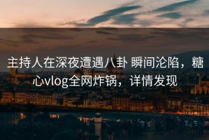 主持人在深夜遭遇八卦 瞬间沦陷，糖心vlog全网炸锅，详情发现