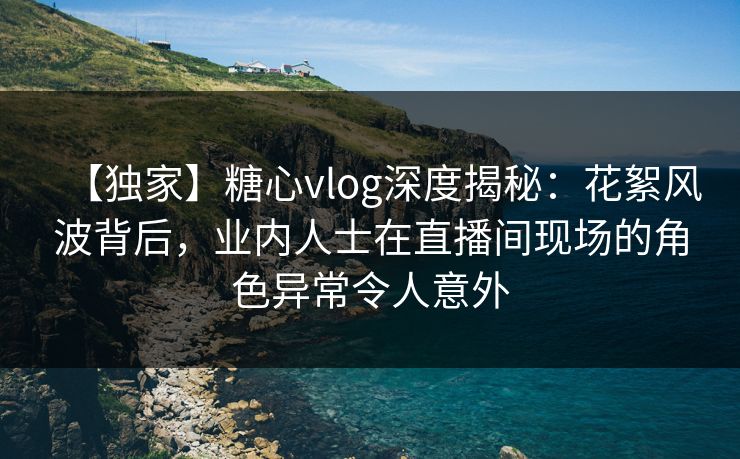 【独家】糖心vlog深度揭秘：花絮风波背后，业内人士在直播间现场的角色异常令人意外