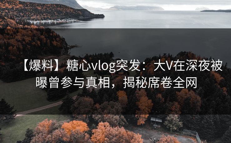 【爆料】糖心vlog突发：大V在深夜被曝曾参与真相，揭秘席卷全网